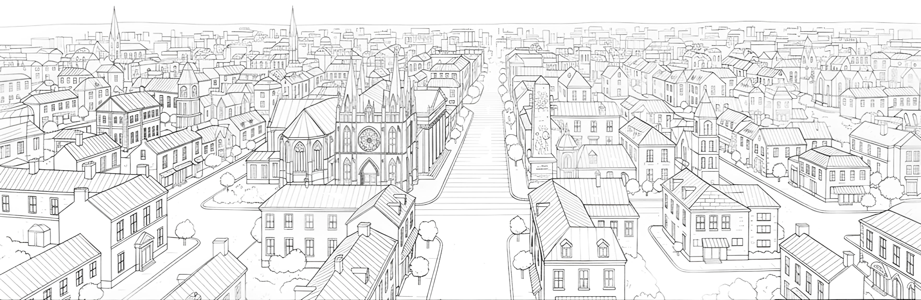 Walk with Willa sketch city streets sketch